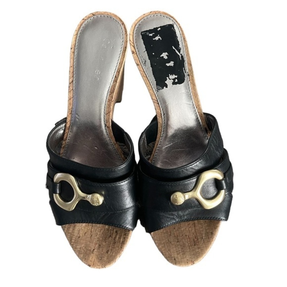 EUC- Calvin Klein Cork Style Sandals with Gold Accent